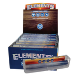 Das Bild zeigt eine Auswahl an "Elements" 110mm Rollern, die ideal für das einfache Vorbereiten und Drehen von CBD-Produkten von kleine knospe sind.