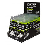 Dieses Bild zeigt eine Verkaufsbox mit OCB Aktivkohlefiltern, die für die Nutzung mit den CBD-Produkten von 'kleine knospe' geeignet sind.
