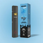 Dieses Bild zeigt ein stylisches Vape-Produkt von "kleine knospe", das mit einem Cannabis-Tropical-Ice-Aroma für ein erfrischendes Erlebnis sorgt.